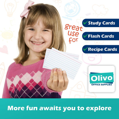 Blank Index Cards 3x5 Unlined Unruled Flash Note Cards 3" x 5", White, 100 Count, 200 GSM Heavy Weight