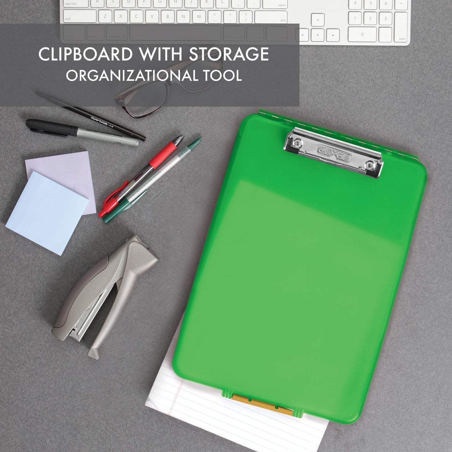 Dexas Slimcase Storage Clipboard, Black