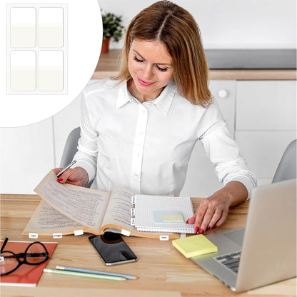 480 Pcs Sticky Index Tabs,Writable File Tab Sticky Tabs for Notebooks,Binders,File Folders,Books(White,1.6 X 1 Inch)