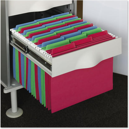 Smead Erasable FasTab Hanging File Folder, 1/3-Cut Built-in Tab, Letter Size, Moss, 20 per Box (64032)
