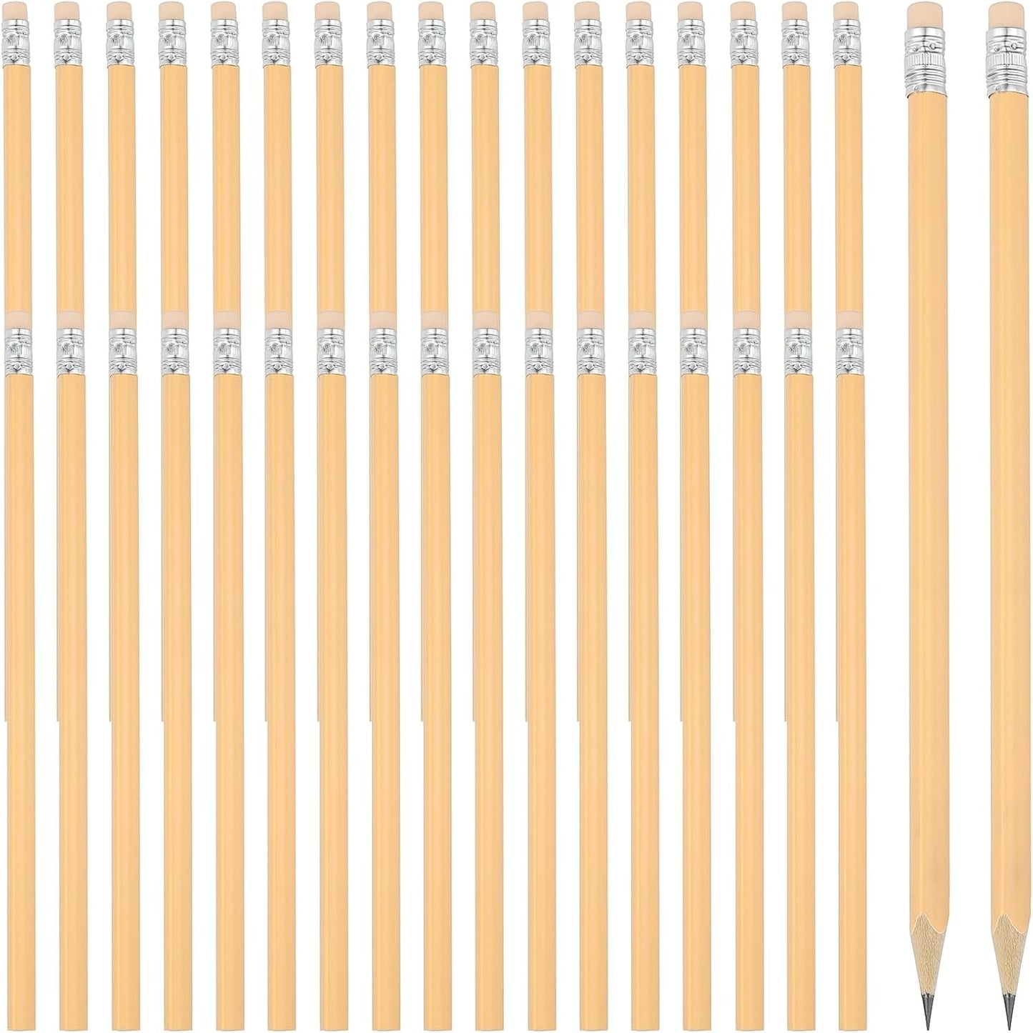PATIKIL Round Pencils, 36 Pack Triangle HB Graphite Pencil Woodcase Wooden Pencils with Eraser for Classroom Office Writing Drawing Supplies, Green