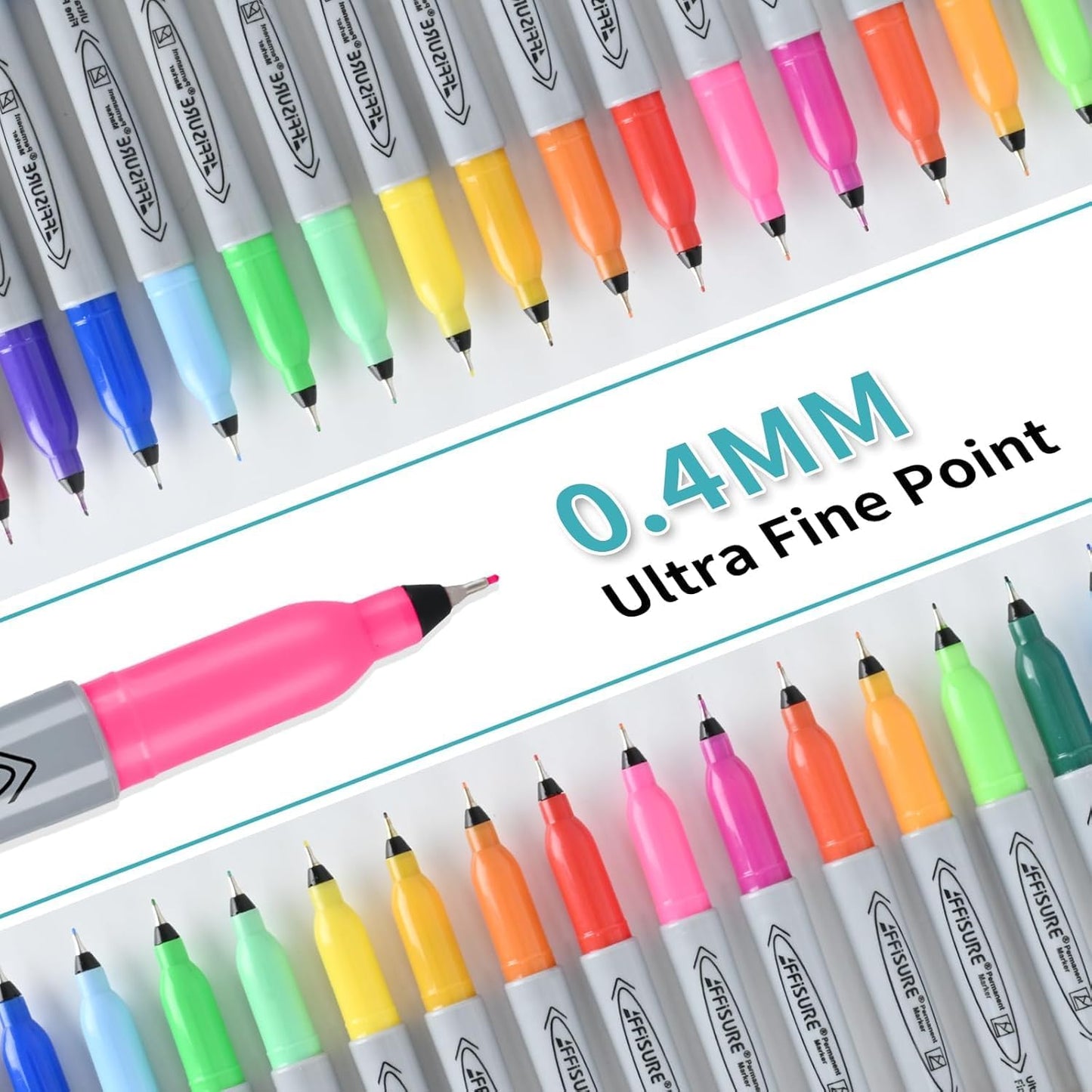 Permanent Markers, Ultra Fine Point, Black, 40 Count, 0.4mm, Fine tip permanent marker set, quick dry, waterproof, fading resists, durable, marks on paper, glass, ceramic, plastic, wood, rock, metal