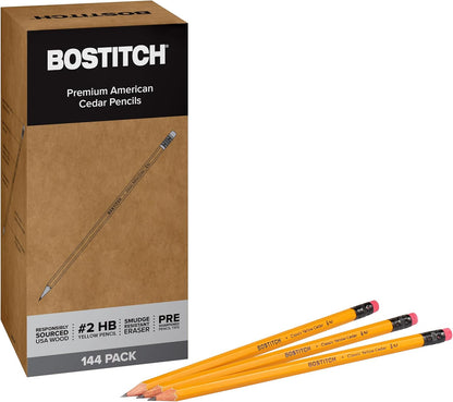 Bostitch Office Premium #2 Pencils, American Cedar Wood, Pre-Sharpened, HB Graphite, 12-Pack