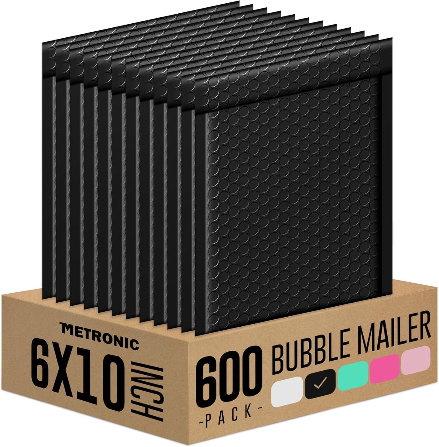 Metronic Bubble Mailers 6x10 Inch 100 Pack Black Usable Size 6x9" Opaque Padded Envelopes Waterproof Bubble Envelopes Cushioning Mailer for Small Business Mailing Makeup Jewelry Gifts