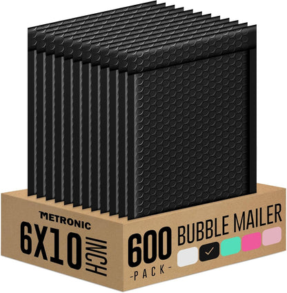 Metronic Bubble Mailers 6x10 Inch 100 Pack Black Usable Size 6x9" Opaque Padded Envelopes Waterproof Bubble Envelopes Cushioning Mailer for Small Business Mailing Makeup Jewelry Gifts