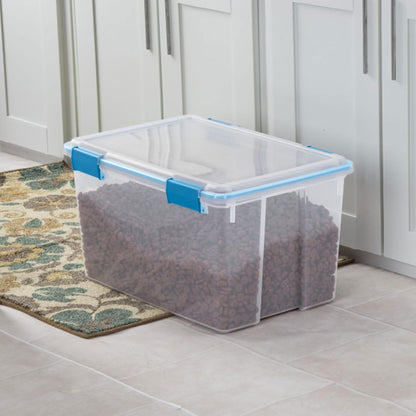 Sterilite 4-Pack Gasket Box, Weather-Resistant Storage Bins with Latching Lids, 32 Quart - Heavy-Duty Organizing Containers for Closet, Bathroom, and Office