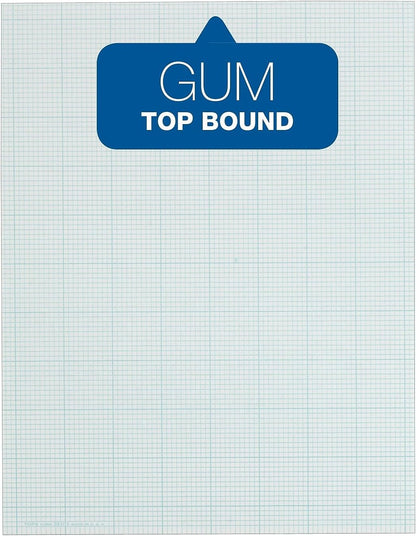 TOPS Cross-Section Pads, 8-1/2" x 11", Glue Top, Graph Rule (10 x 10), 50 Sheets (35101)