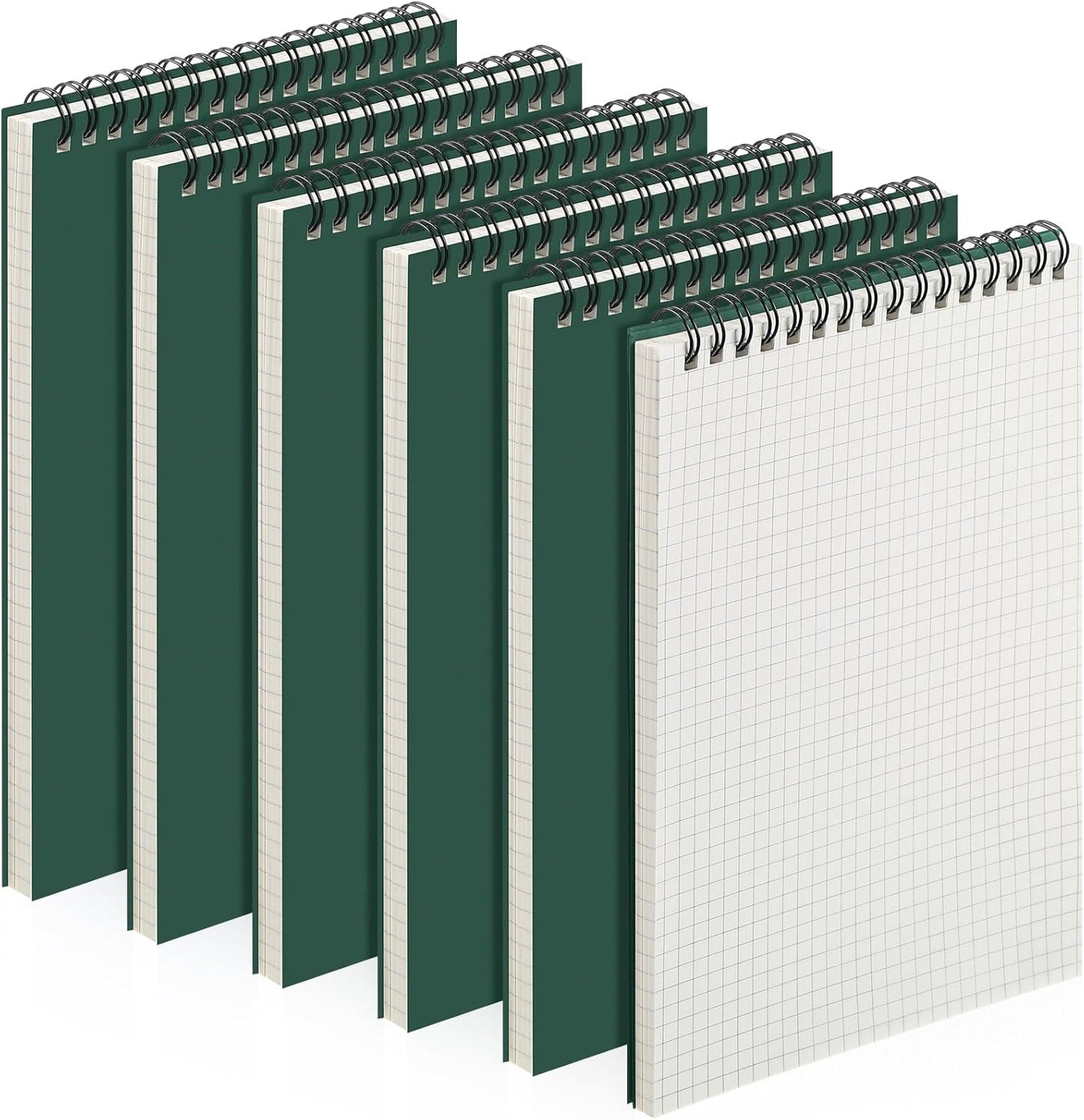 Engrowtic 2 Pack Graph Paper Spiral Notepad A5 Top Wirebound Notepad Grid Notebook Steno Pads Memo Notebook Grid Paper 140 Pages for Writing Sketching Drawing Office Supplies (Black)