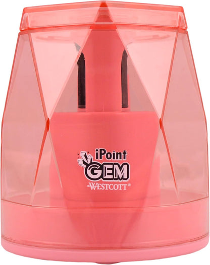 Westcott iPoint® GEM Battery Pencil Sharpener, Neon Green (00577)