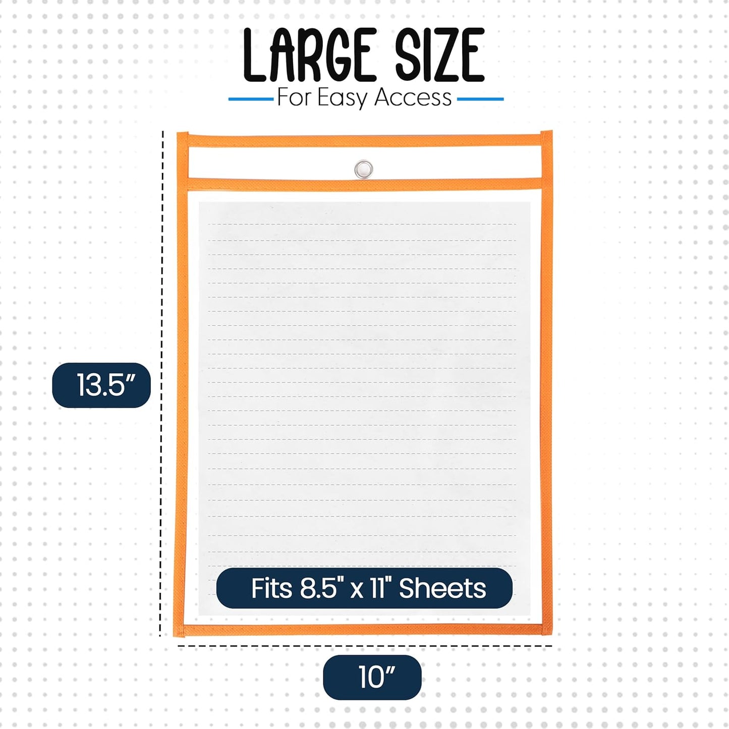 Essex Wares - 6 Pack, Assorted, Dry Erase Pocket Document Protectors, 10" Wide x 13.5" Tall- Dry Erase Clear Plastic Sleeves - Reusable & Easy Erase Plastic Invoice Holders, Water-Resistant & Durable