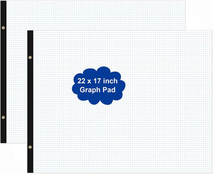 Large Engineering Graph Paper - 22" x 17" Grid Paper, 50 Sheets/100 Pages, 4"x4" Grid Pad, Giant Drafting Pad Sketching Graph Paper for Engineer Architect Designer Mathematician Draftsman