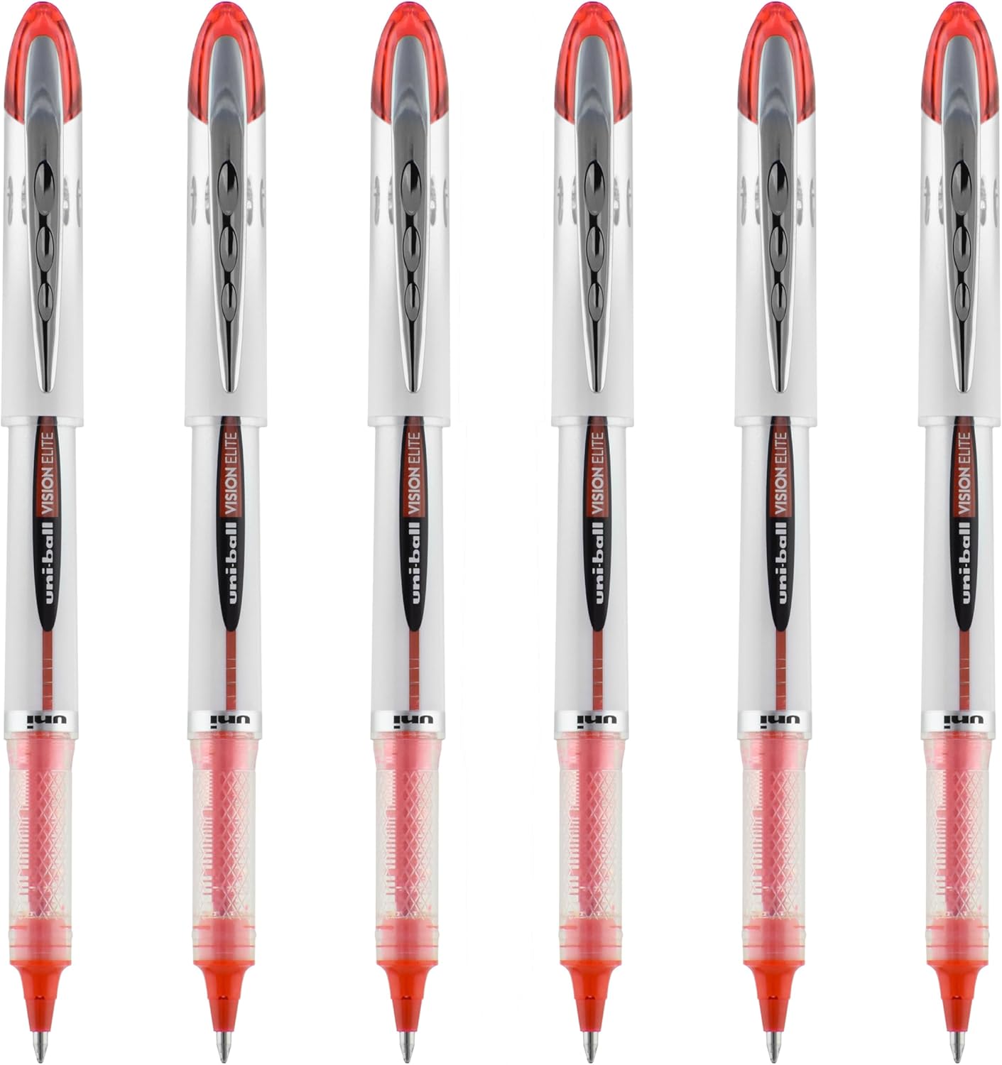 uniball Vision Elite Rollerball Pen, Bold Point (0.8mm), Black Ink, 6 Pens