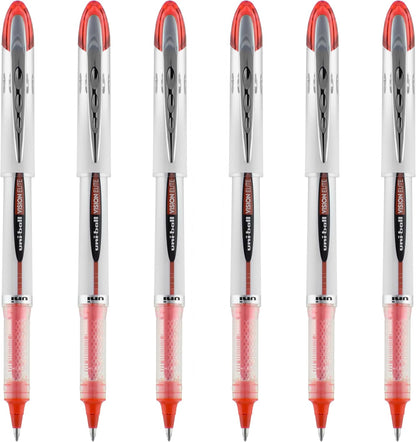uniball Vision Elite Rollerball Pen, Bold Point (0.8mm), Black Ink, 6 Pens