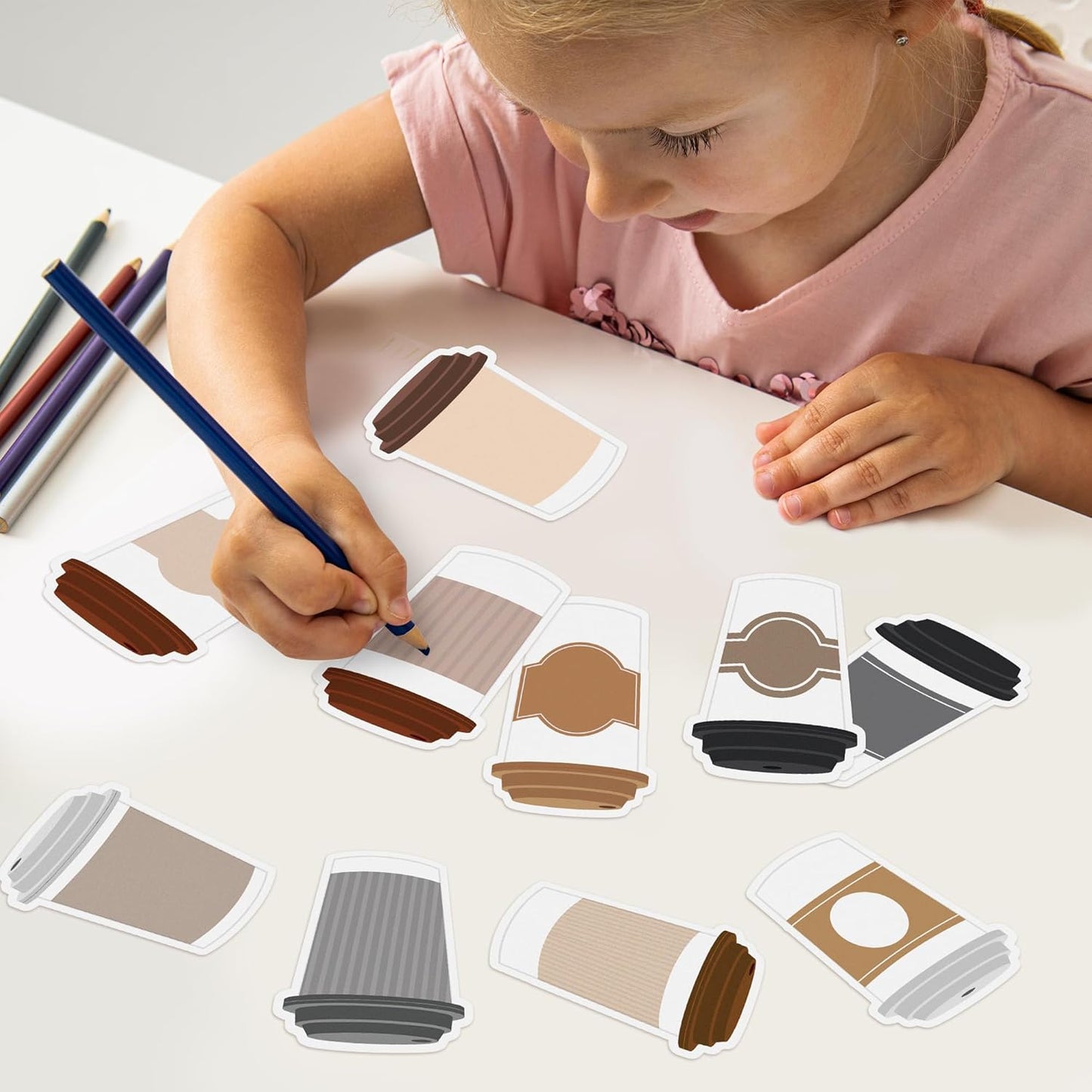 Xqumoi 30 Pack Teacher Sticky Notes - Funny Coffee Cup Self Sticky Notepads Writing Memo Pads for Teacher Appreciation Back to School Office Supplies Coffee Lover Gift Party Favors Goodies Bag Fillers