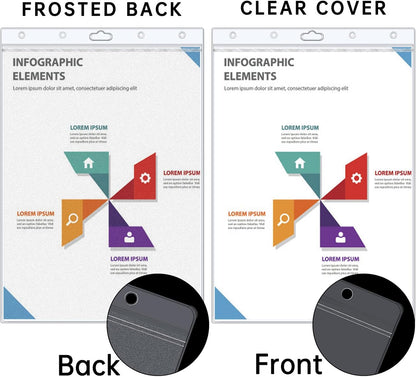 AKONEGE 6PCS Hard Sheet Protectors 8.5" x 11" Waterproof Resealable Zip Paper Page Protectors Clear Rigid Plastic Sleeves for Photos Certificate, Heavy Duty Document Holder Wall Sign Holder, Vertical