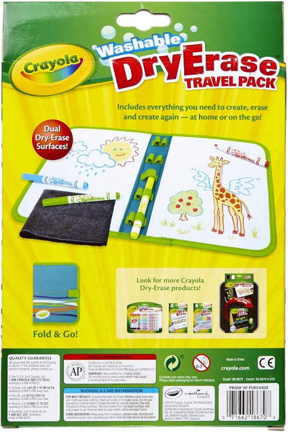 Crayola Washable Dry Erase Travel Pack, Whiteboard for Kids, Ages 4, 5, 6, 7
