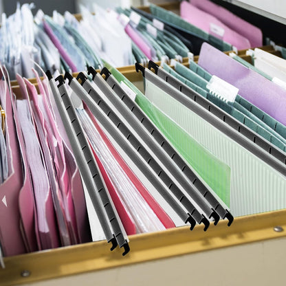 Letter Size Green Hanging File Folders Hanging Document Folder Plastic Transparent Hanging File Folder for File Cabinets Document Filing (20, Sage Green)
