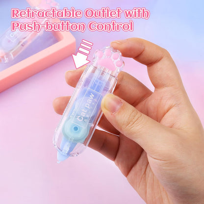 3 Pack White Out Correction Tape, Cute Mini Correction Tape, Kawaii Cat Paw White Out Tape for Cat Lovers Students and School Office Supplies