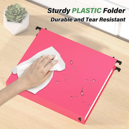 Ansook Hanging File Folder Letter Size Extra Capacity,Heavy Duty 2" Expansion Plastic File Folders Hanging with Tabs,6 Pack Reinforced Hanging File Organizer,File Cabinet Folders for Office Bulk Files