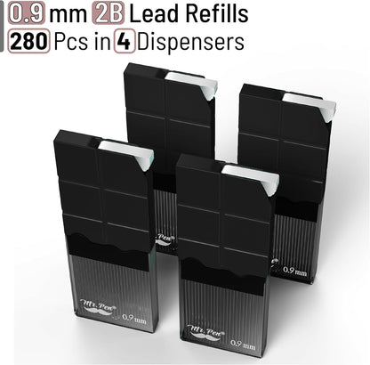 Mr. Pen- 0.9 Millimeter Lead Refills for Mechanical Pencils, 2B, 4 Pack, 280 PCS, 0.9