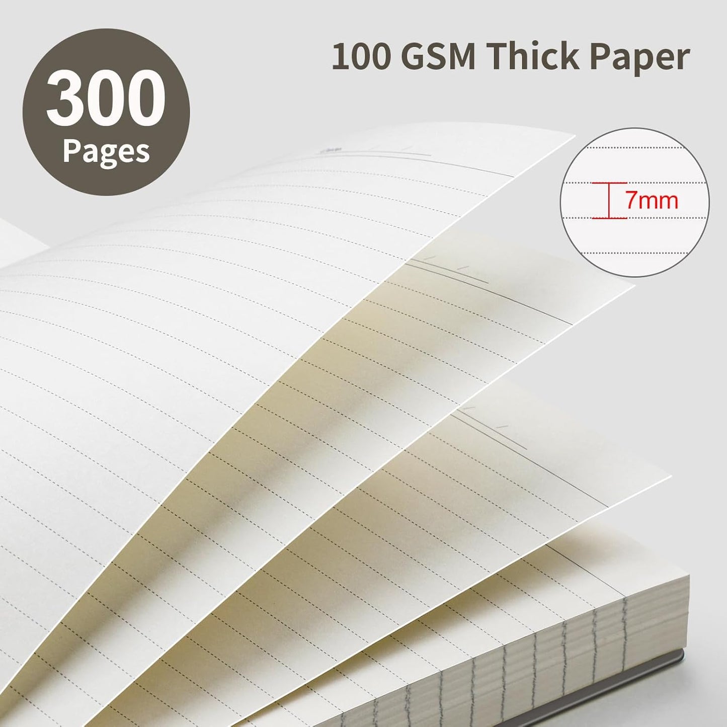 EMSHOI A5 Spiral Notebook College Ruled Lined Journal, Small 5.7" X 8.22", 300 Pages/150 Sheets, 100gsm Thick Paper, Waterproof Hardcover, for Office School Women Men Work Writing Notes, Blue