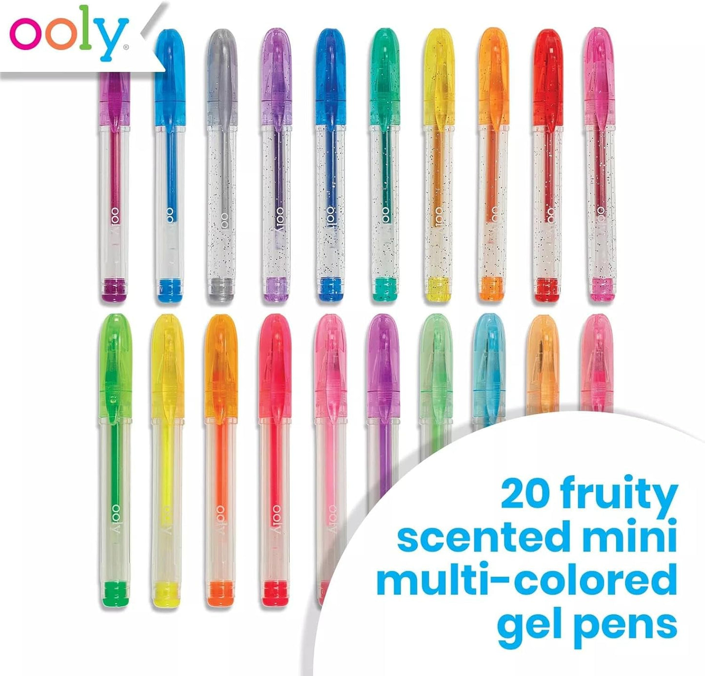 Ooly Scented Yummy Yummy Glitter Gel Pens Set of 12-1.00mm NIB Scented Glitter Pens for Kids and Adults, Art and Stationery Supplies