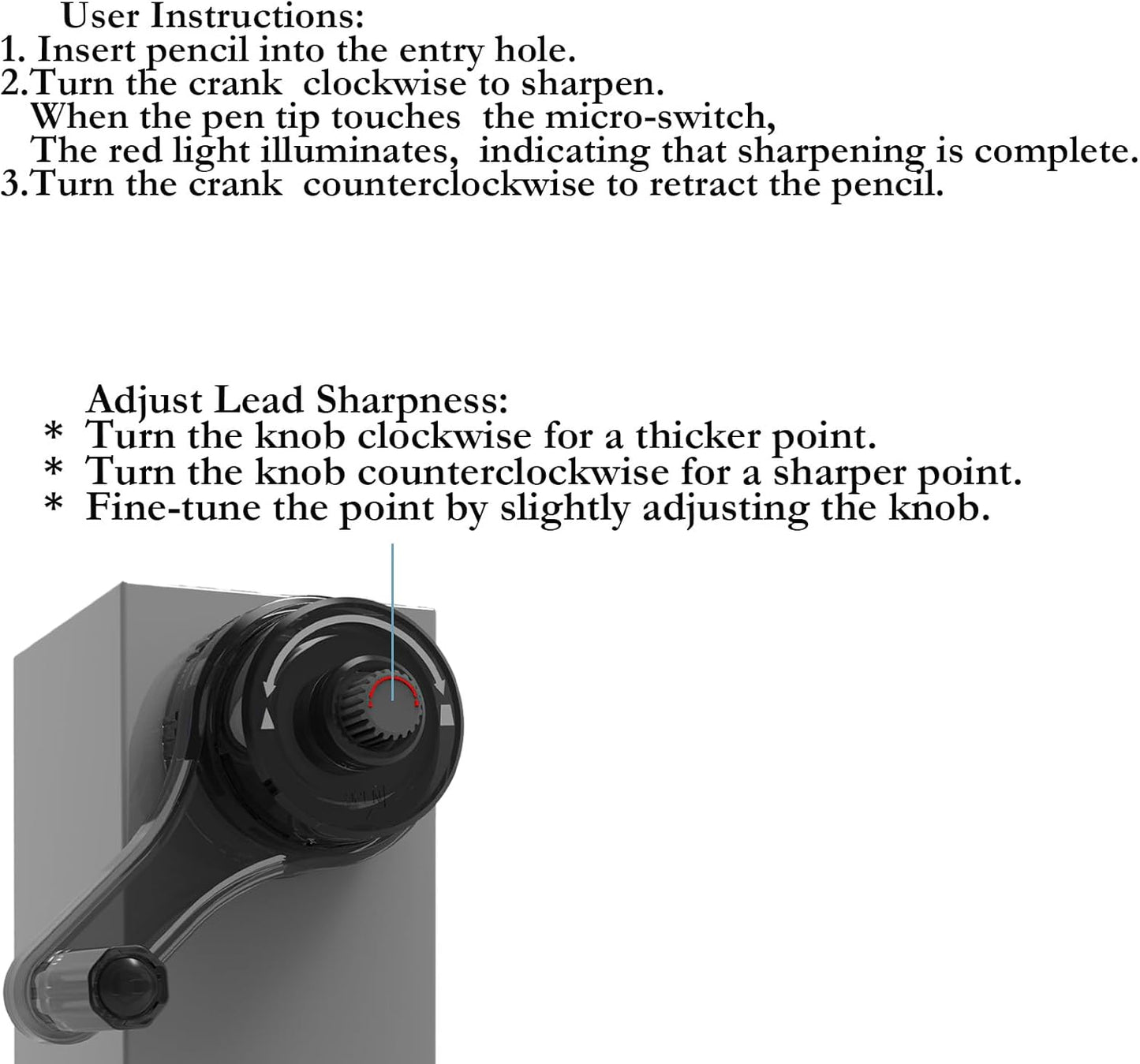 Premium Desktop Manual Pencil Sharpener, Desk Mount Design with Metal Clamp, Alloy Steel Hob，Hand Crank Operation, Silver and Gray