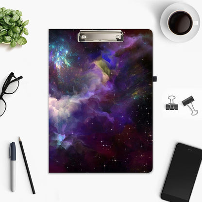 Hongri Clipboard Folio with Refillable Lined Notepad and Interior Storage Pocket for Students, Classroom, Office, Women, Man, Cute Custom Pattern, Size 12.8 x 9.2 in, Classic Flower