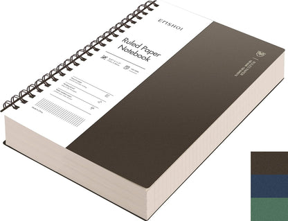 EMSHOI A5 Spiral Notebook College Ruled Lined Journal, Small 5.7" X 8.22", 300 Pages/150 Sheets, 100gsm Thick Paper, Waterproof Hardcover, for Office School Women Men Work Writing Notes, Blue