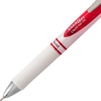 Pentel EnerGel Pearl RTX Retractable Liquid Gel Pen, (0.7mm), Medium Line, Needle Tip, Black Ink, Pack of 2 (BLN77WBP2A)