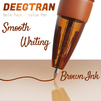 deegtran Pens Bulk, 30 Pack No Bleed Black Ink Click Pens with Soft Grip, Wholesale Retractable Ballpoint Pens for Office School, Medium Point Smooth 1.0MM