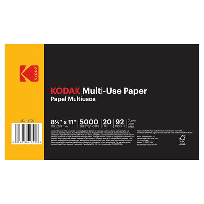 Kodak Printer Paper 8.5 x 11 | 20 lb Copy Paper 92 Bright | 40 Cartons | 200,000 Sheets