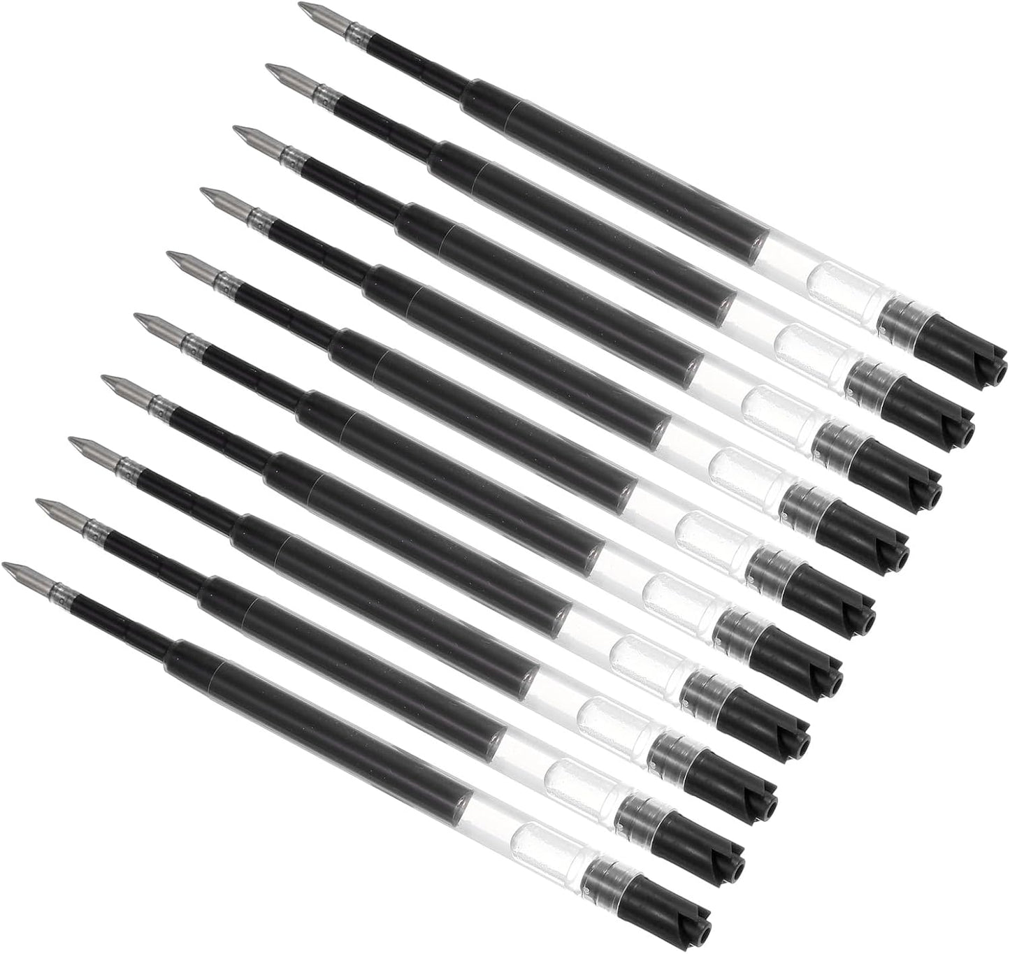 PATIKIL 0.5mm Pen Ink Refills, 10 Pcs 3.9" Ballpoint Refill Fine Point Metal Compatible Replaceable Replacement for Retractable Pen Writing Office, Black