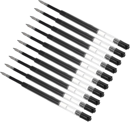 PATIKIL 0.5mm Pen Ink Refills, 10 Pcs 3.9" Ballpoint Refill Fine Point Metal Compatible Replaceable Replacement for Retractable Pen Writing Office, Black