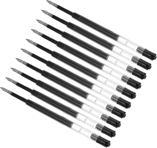 PATIKIL 0.5mm Pen Ink Refills, 10 Pcs 3.9" Ballpoint Refill Fine Point Metal Compatible Replaceable Replacement for Retractable Pen Writing Office, Black