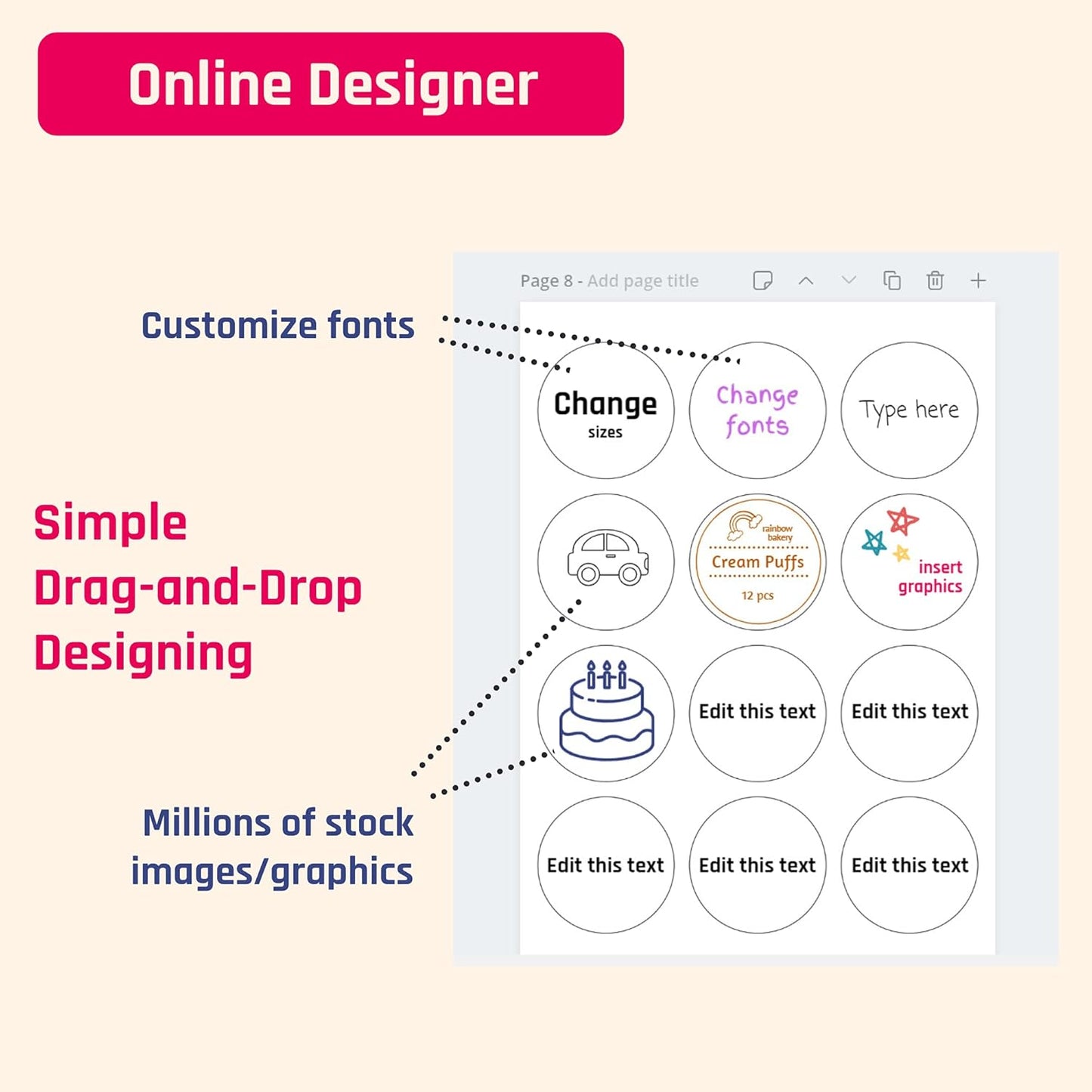 30 Sheets, Printable White Sticker Paper, Laser/Inkjet Printing - Matte, Letter Size (8.5" x 11")