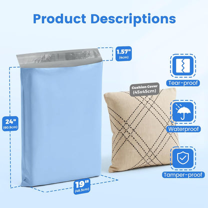 Metronic White Poly Mailers 14.5x19 100 Pack, Large Shipping bags Self-Seal Shipping Envelopes , Packaging Envelope for Small Business, Boutique, Clothing