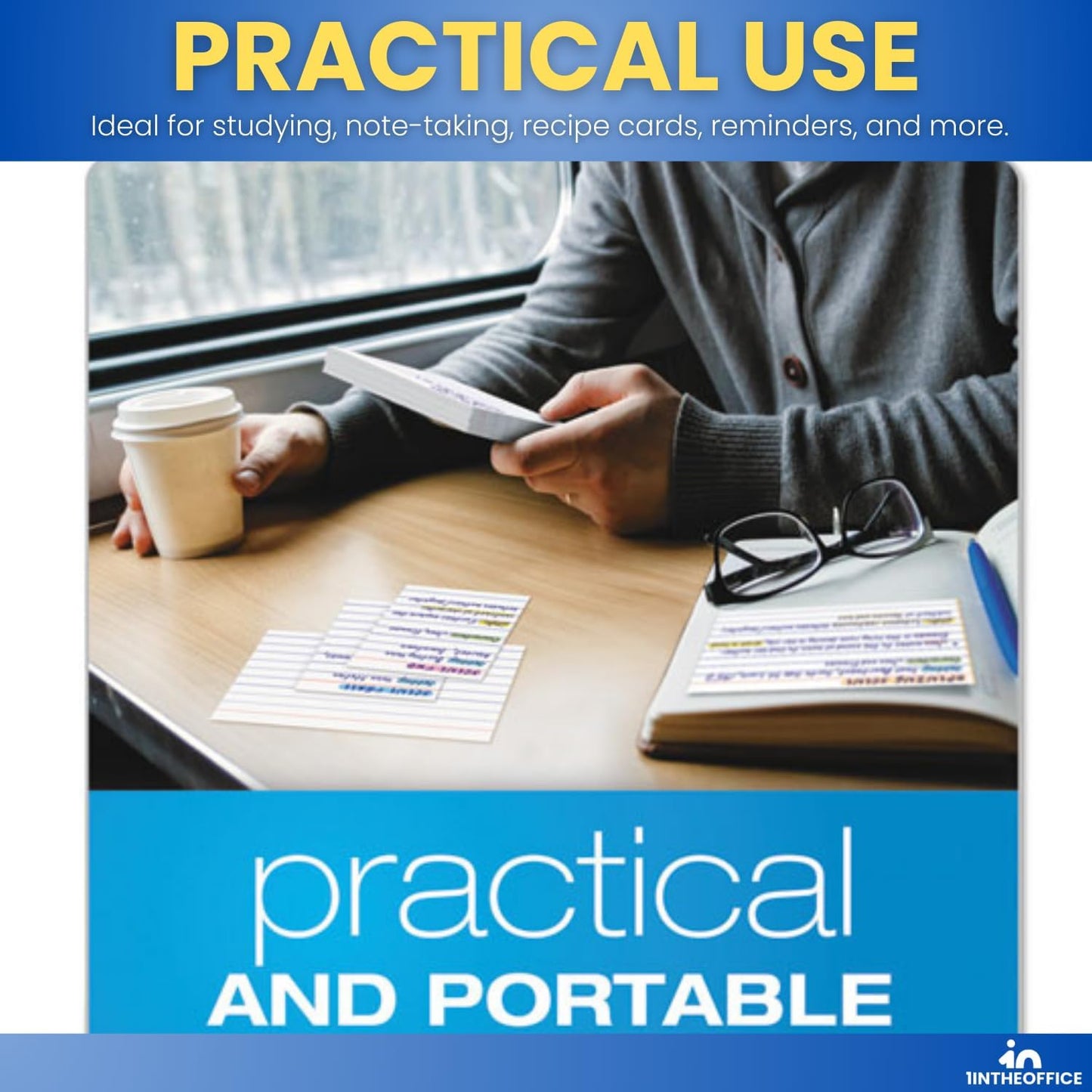 1InTheOffice Ruled Mini Index Cards 3 x 2.5, White Small Index Cards 2x3, 400/Pack