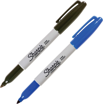 Sharpie Permanent Markers, Fine Point, Black, 12 Count