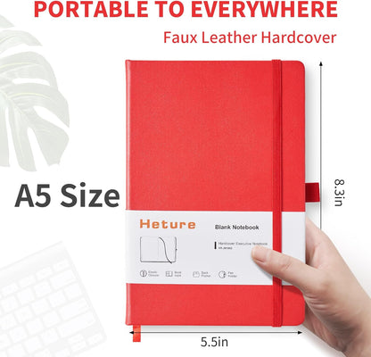 Heture Hardcover Notebooks, A5 Lined Journals Notebook for Writing 160 Pages, 8.2 x 5.5 inch, Classic Ruled Notebooks for College/Work/Travel (Lined-3 Pack, Black)