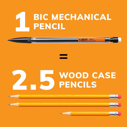 BIC Xtra-Smooth Pastel Mechanical Pencils with Erasers, Medium Point (0.7mm), 40-Count Pack, Bulk Mechanical Pencils for School or Office Supplies