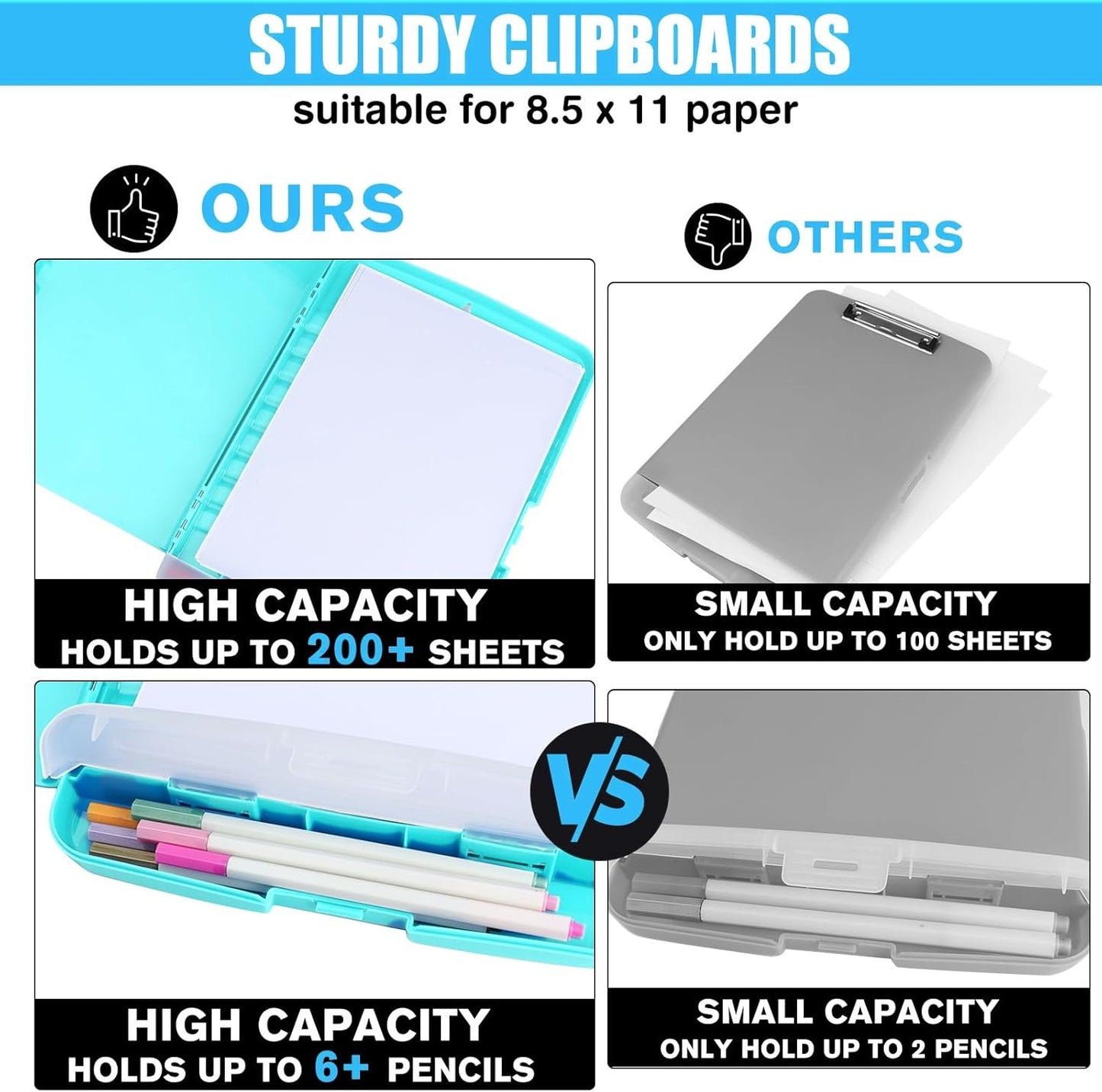 Red Plastic Clipboard with Storage,TFDLCG zm High Capacity Clip Boards 8.5x11,A4 Binder Nursing Clipboard Folder Heavy Duty for Women Teachers Work,School Office
