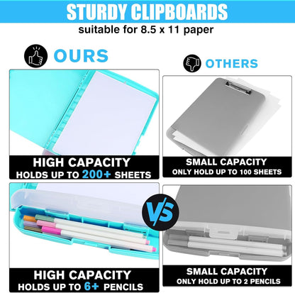 Red Plastic Clipboard with Storage,TFDLCG zm High Capacity Clip Boards 8.5x11,A4 Binder Nursing Clipboard Folder Heavy Duty for Women Teachers Work,School Office