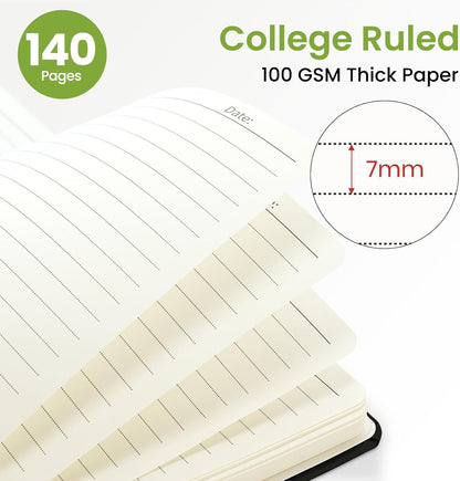 ZOTIA Lined Spiral Journal for Women, A5 Pretty Hardcover Notebook for Work, School & Office Writing, Aesthetic Writing Journal College Ruled, 140 Pages, 5.8" x 8.3", Twilight Bloom