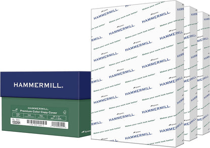 Hammermill Cardstock, Premium Color Copy, 100 lb, 8.5x11 - 1 Pack (250 Sheets) - 100 Bright, Made in the USA Card Stock, 120024R, White