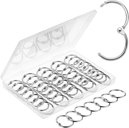 Mr. Pen- Loose Leaf Binder Book Rings, 5 Assorted Sizes (0.6", 1", 1.2", 1.5",2"), 36 Pack, Metal Binder Rings for Index Cards, Keychains, School, Home, Office, Silver
