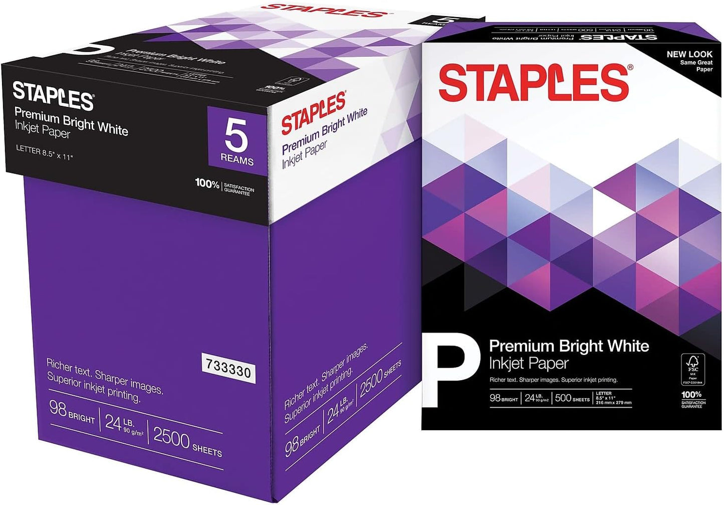 Staples Premium 8.5-Inch X 11-Inch Multipurpose Paper 24 Lbs. 98 Bright 500/Ream
