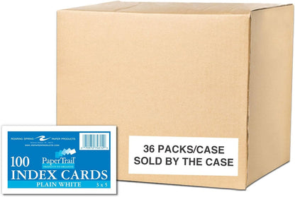 Roaring Spring Mini Index Cards 3"x2.5", 200 Count, 100# White Single Sided Ruled Paper, In Convent Tray Holder, Blank on Back (Pack of 1)