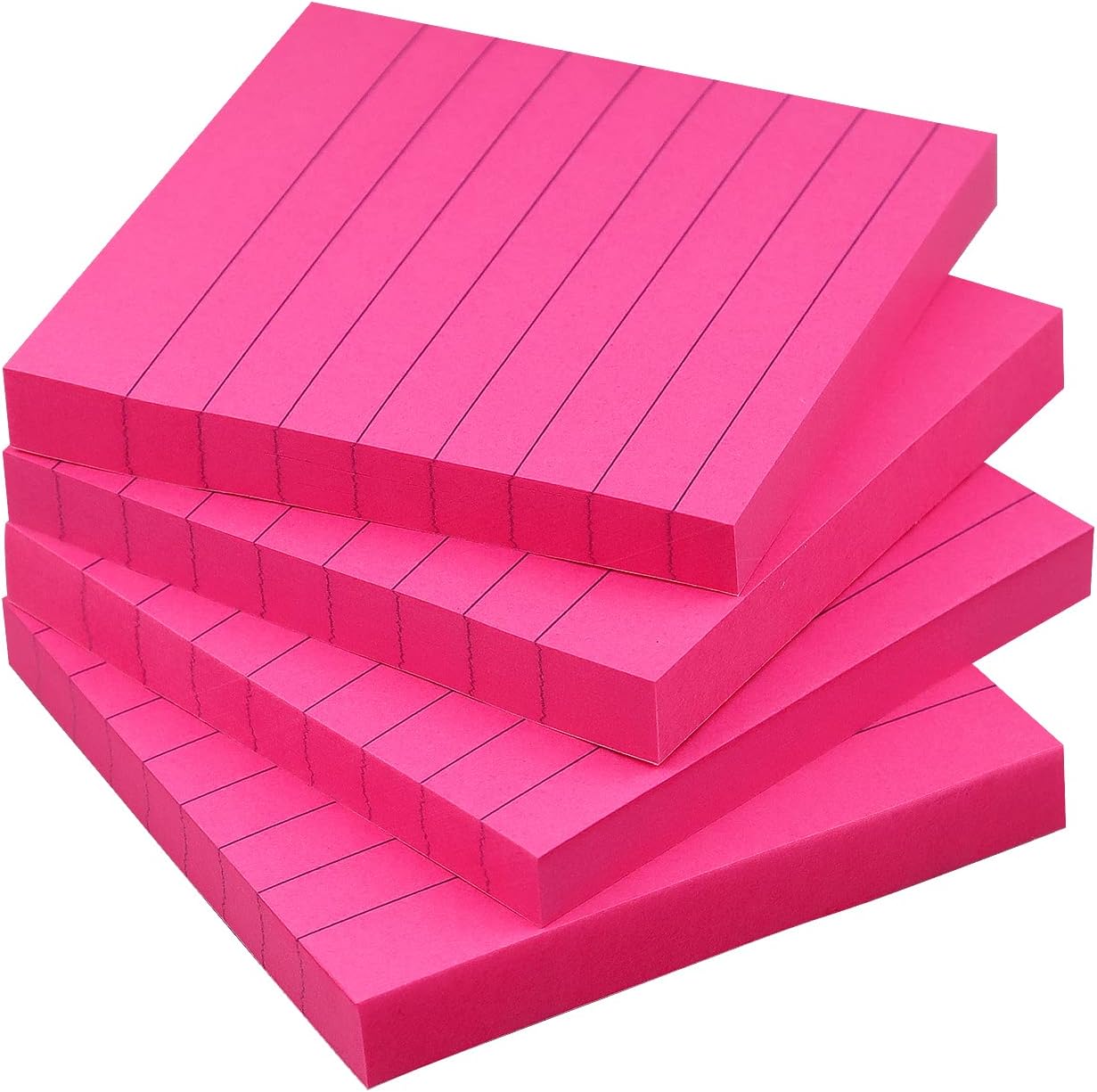 Lined Sticky Notes 3x3 Sticky Notes with Lines Self-Stick Notes Bright Color 4 Pads 90 Sheets/Pad (Pastel)
