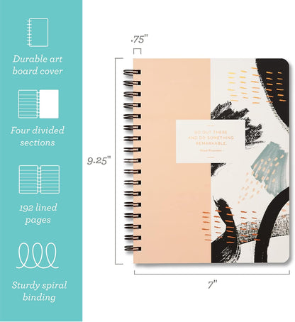 Compendium Spiral Notebook – Expect the Best Things to Happen Today – A Designer Spiral Notebook with 192 Lined Pages, College Ruled, 7.0" W x 9.25" H